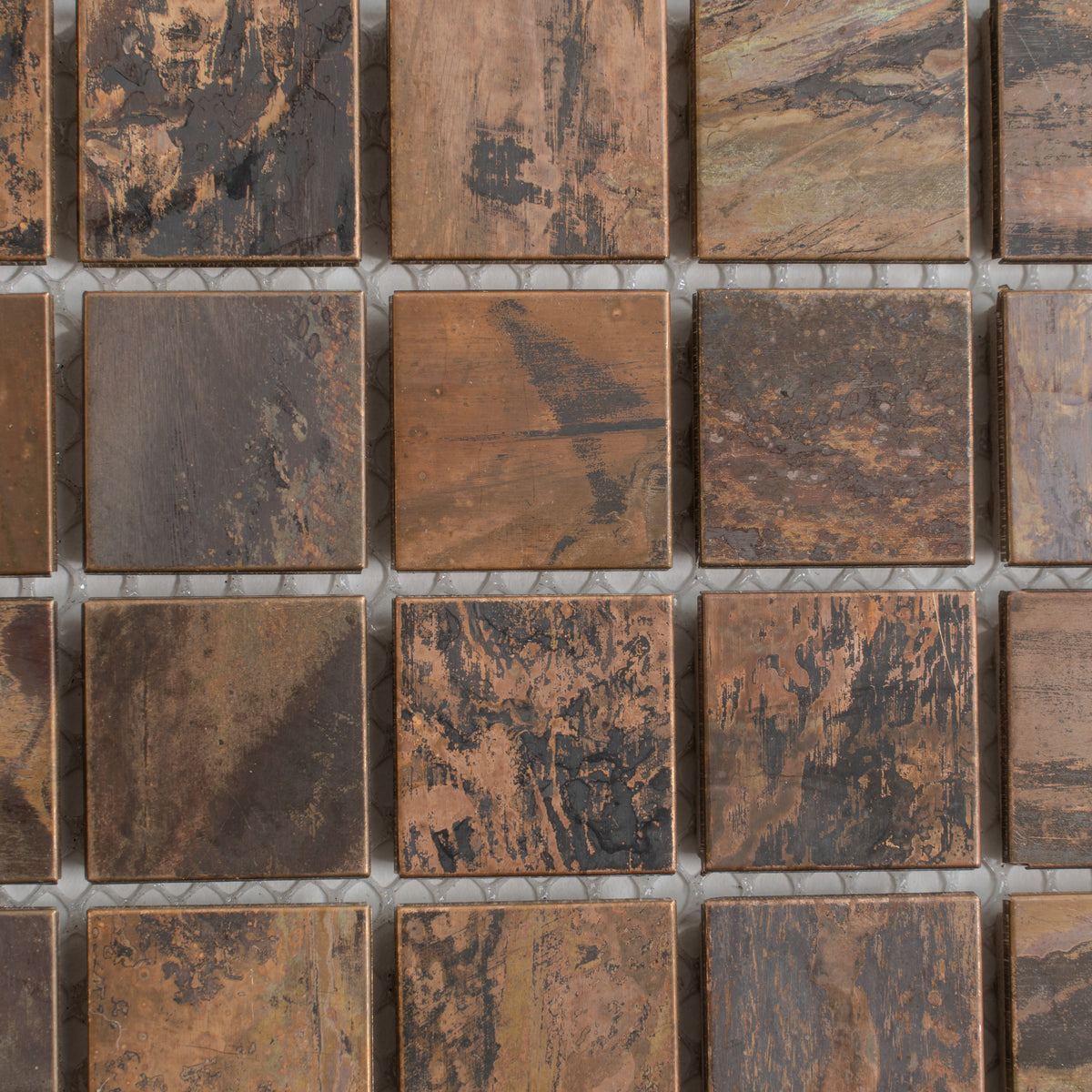Bronze 12x12 Matte Square Metal Mosaic Tile (5 pack, 4.75 sq ft/case)