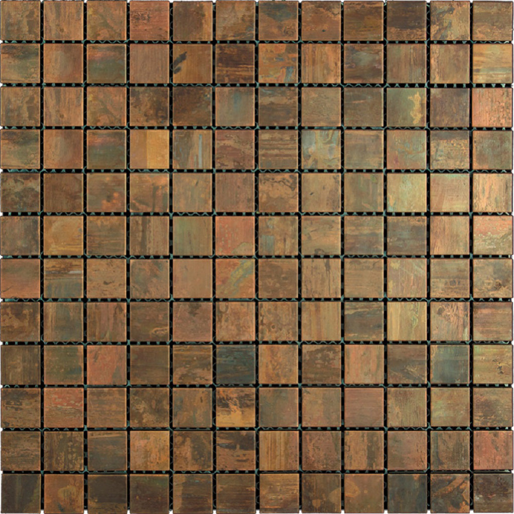 Bronze 12x12 Matte Square Metal Mosaic Tile (5 pack, 4.75 sq ft/case) - Sample