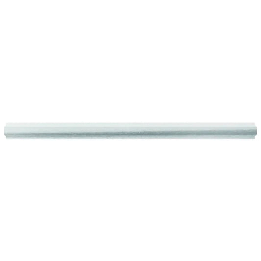 Light gray polished marble pencil tile trim 0.8x12 inch with subtle veining