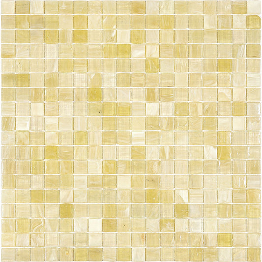 Cream Beige 12x12 Glossy Uniform Square Glass Mosaic Tile (20 pack, 18.69 sq ft/case) - Sample