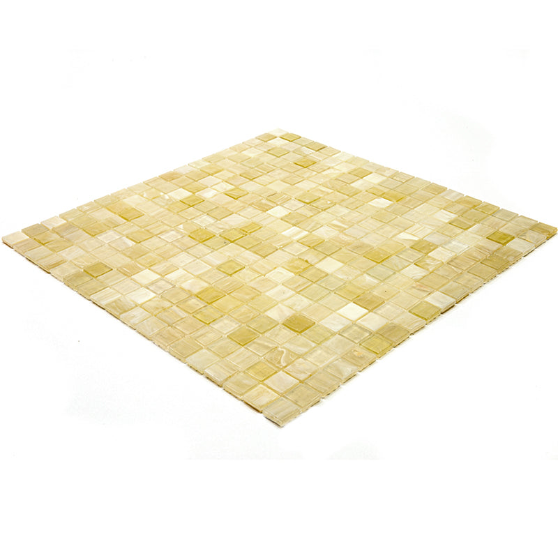 20-pack Skosh 11.6 in. x 11.6 in. Glossy Cream Beige Glass Mosaic Wall and Floor Tile (18.69 sq ft/case)