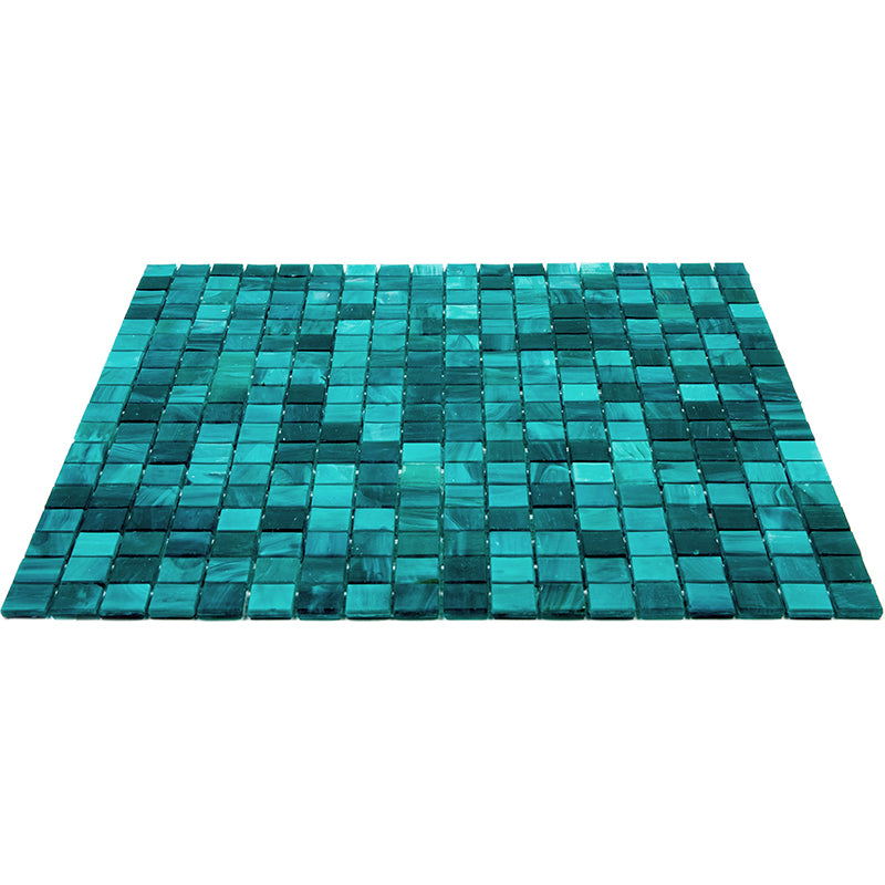 20-pack Skosh 11.6 in. x 11.6 in. Glossy Cerulean Green Glass Mosaic Wall and Floor Tile (18.69 sq ft/case)