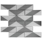 Sample - Gray, Silver 12x12 Glossy Glass Brick Mosaic Tile (4.79 sq ft/case, 5-Pack)