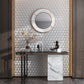 Gray, Silver 10x12 Glossy Glass Arabesque, Fan Mosaic Tile (4.25 sq ft/case, 5-Pack)