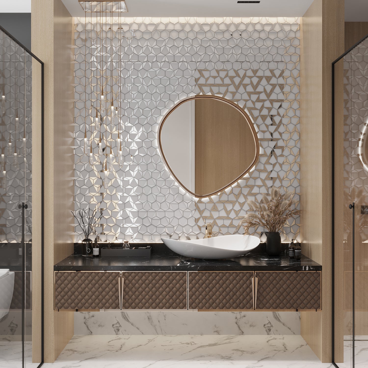 Gray, Silver 9x11 Glossy Glass Hexagon Mosaic Tile (3.28 sq ft/case, 5-Pack)