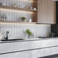 Sample - Gray, Silver 12x12 Glossy Glass Herringbone Mosaic Tile (4.59 sq ft/case, 5-Pack)