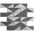 Sample - Gray 12x12 Glossy Glass Brick Mosaic Tile (4.79 sq ft/case, 5-Pack)