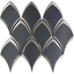 Sample - Gray 10x12 Glossy Glass Arabesque, Fan Mosaic Tile (4.25 sq ft/case, 5-Pack)