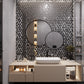 Gray 9x11 Glossy Glass Hexagon Mosaic Tile (3.28 sq ft/case, 5-Pack)