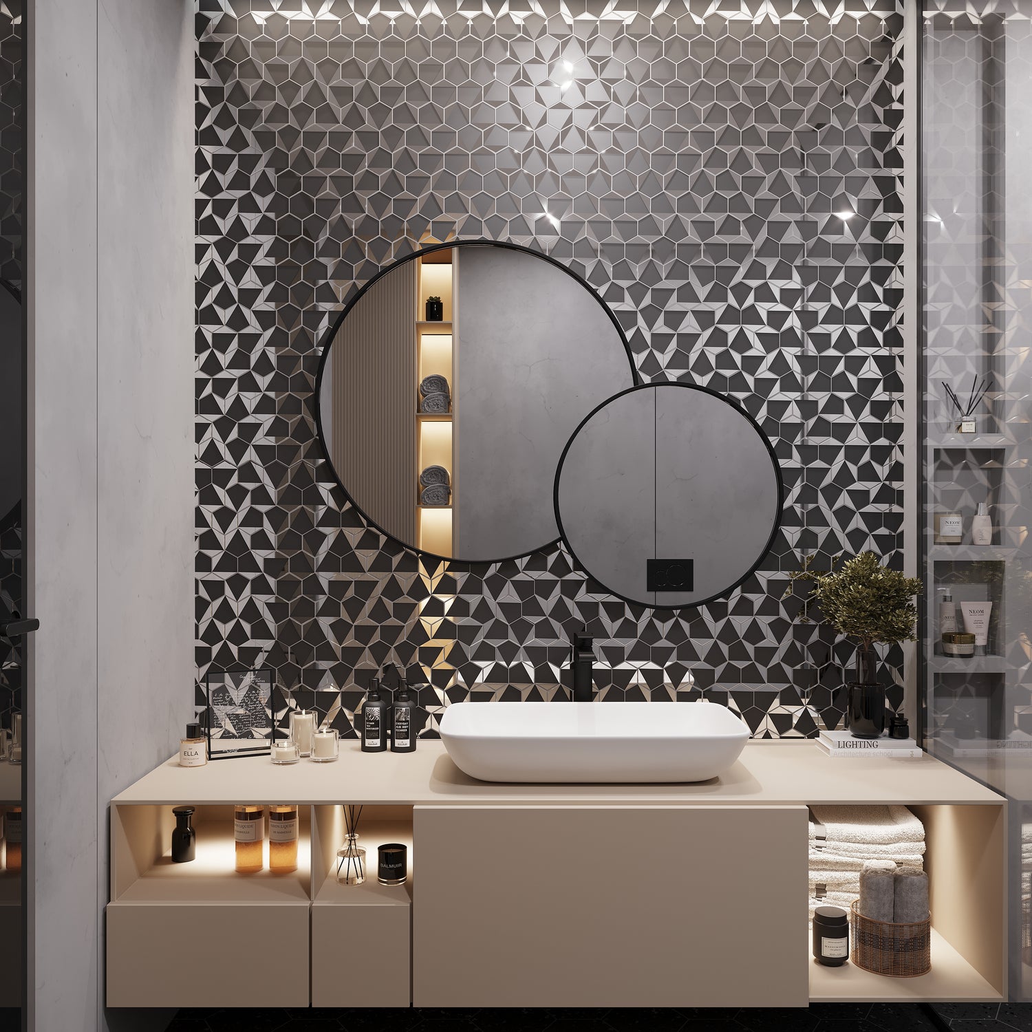 Gray 9x11 Glossy Glass Hexagon Mosaic Tile (3.28 sq ft/case, 5-Pack)