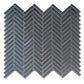 Sample - Gray 12x12 Glossy Glass Herringbone Mosaic Tile (4.59 sq ft/case, 5-Pack)