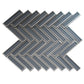 Sample - Gray 12x12 Glossy Glass Herringbone Mosaic Tile (4.59 sq ft/case, 5-Pack)