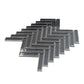 Sample - Gray 12x12 Glossy Glass Herringbone Mosaic Tile (4.59 sq ft/case, 5-Pack)