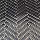 Sample - Gray 12x12 Glossy Glass Herringbone Mosaic Tile (4.59 sq ft/case, 5-Pack)