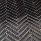 Sample - Gray 12x12 Glossy Glass Herringbone Mosaic Tile (4.59 sq ft/case, 5-Pack)