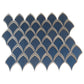 blue and gray glossy glass arabesque fan mosaic tile sheets 10x12 inches