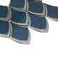Sample - Blue, Gray 10x12 Glossy Glass Arabesque, Fan Mosaic Tile (4.25 sq ft/case, 5-Pack)