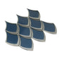 Sample - Blue, Gray 10x12 Glossy Glass Arabesque, Fan Mosaic Tile (4.25 sq ft/case, 5-Pack)
