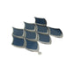 Blue gray 10x12 glossy glass arabesque fan mosaic tile with curved edges and shiny finish