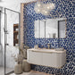 Sample - Blue, Gray 9x11 Glossy Glass Hexagon Mosaic Tile (3.28 sq ft/case, 5-Pack)