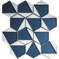 Sample - Blue, Gray 9x11 Glossy Glass Hexagon Mosaic Tile (3.28 sq ft/case, 5-Pack)
