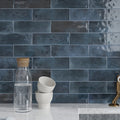 Spruce Blue 2.5x8 Glossy Ceramic Subway Tile (38 pack, 5.38 sq ft/case)