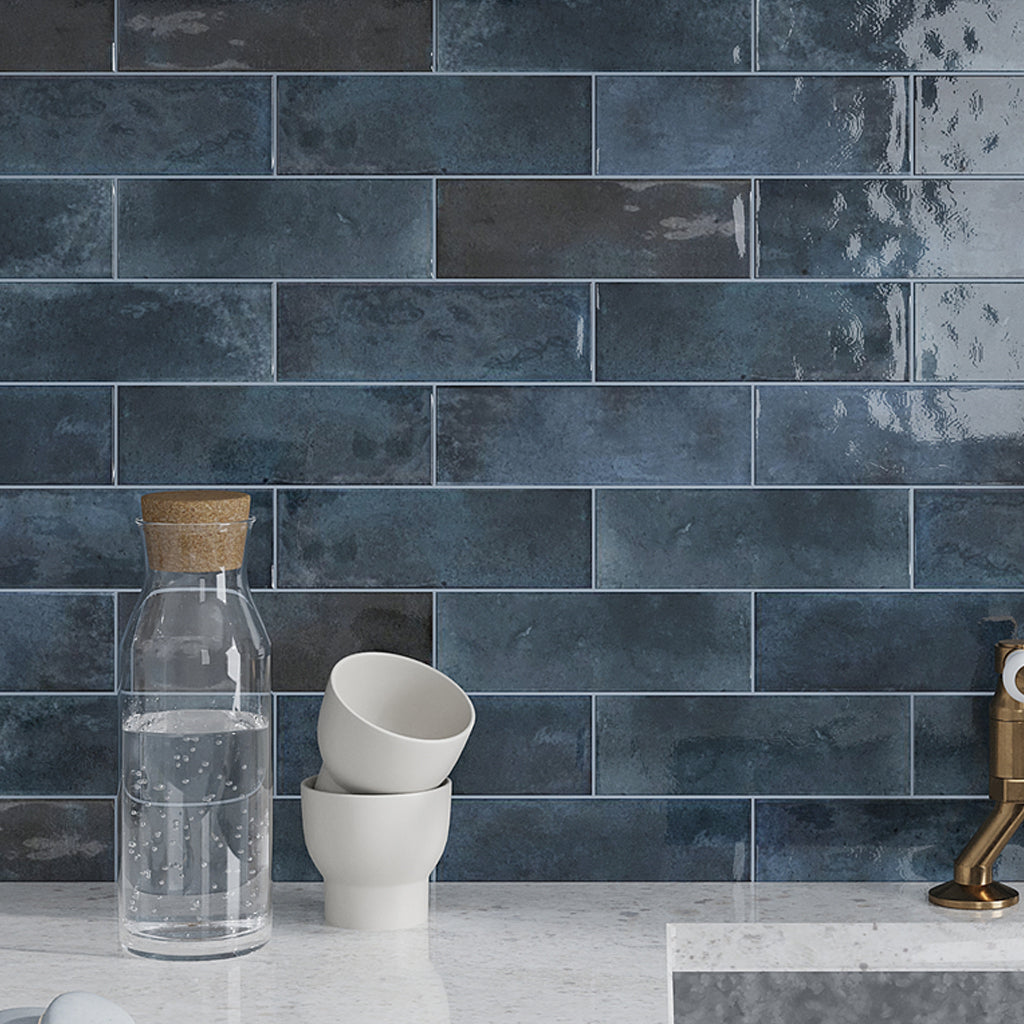 Spruce Blue 2.5x8 Glossy Ceramic Subway Tile (38 pack, 5.38 sq ft/case)