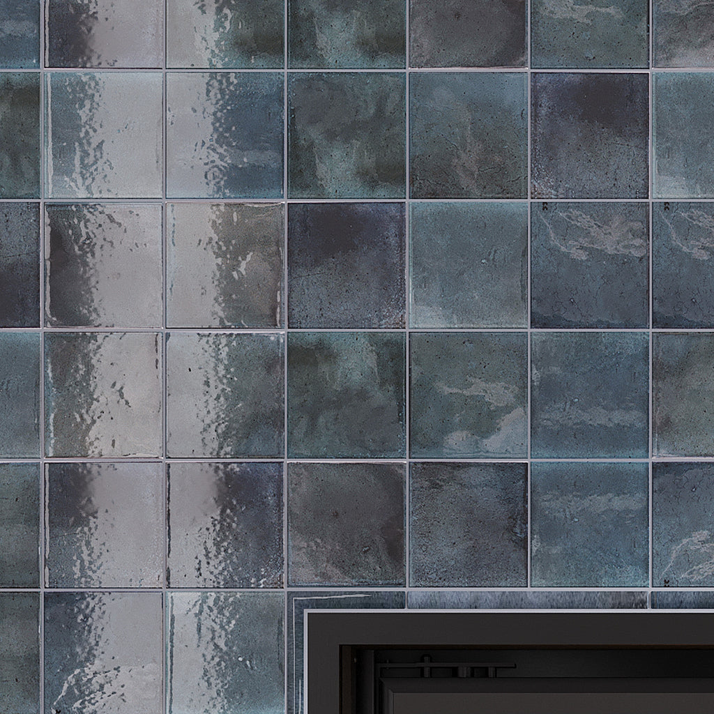 Spruce Blue 4x4 Glossy Square Ceramic Tile (50 pack, 5.39 sq ft/case)