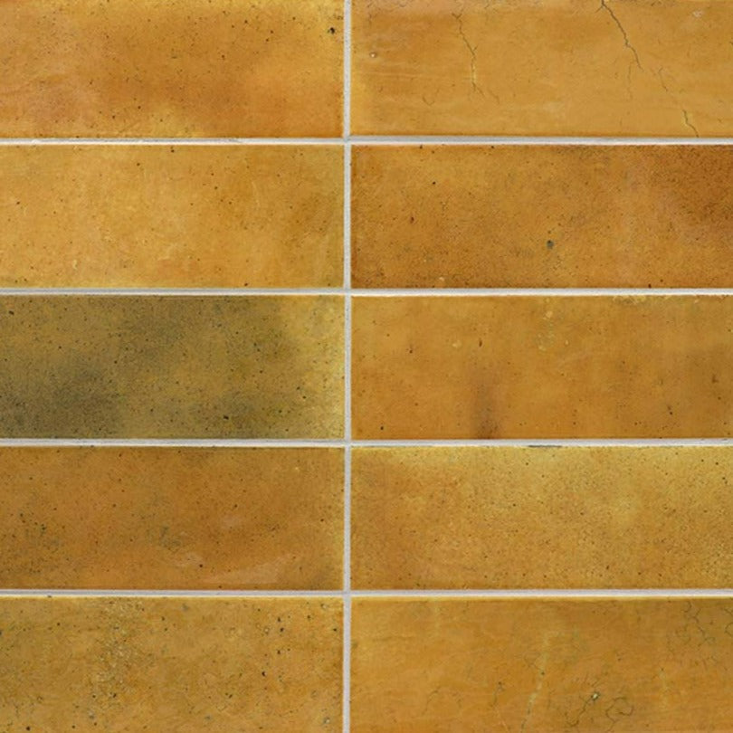 Honey Orange 2.5x8 Glossy Ceramic Subway Tile (38 pack, 5.38 sq ft/case) - Sample