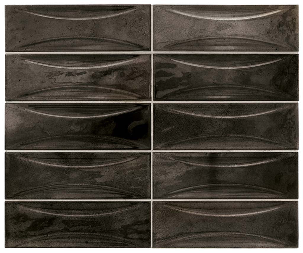 38 pack Antiek 2.58 in. x 7.9 in. Glossy Black Ceramic Subway Wall Tile (5.38 sq ft/case) - Sample