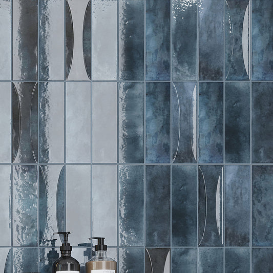 Spruce Blue 2.5x8 Glossy Ceramic Subway Deco Tile (38 pack, 5.38 sq ft/case)