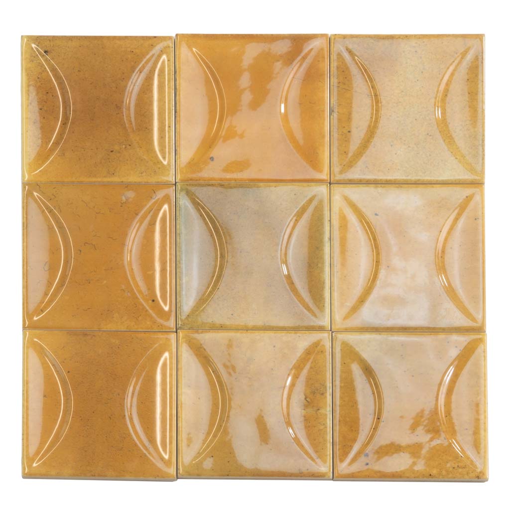 Honey Orange 4x4 Glossy Ceramic Square Deco Tile (50 pack, 5.39 sq ft/case) - Sample