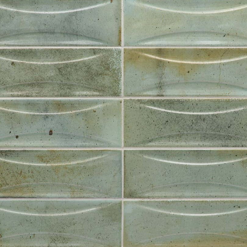 Green Glossy Ceramic Subway Tile 