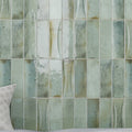 Sage Green 2.5x8 Glossy Ceramic Subway Deco Tile (38 pack, 5.38 sq ft/case)