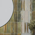 Olive Green 2.5x8 Glossy Ceramic Subway Deco Tile (38 pack, 5.38 sq ft/case)