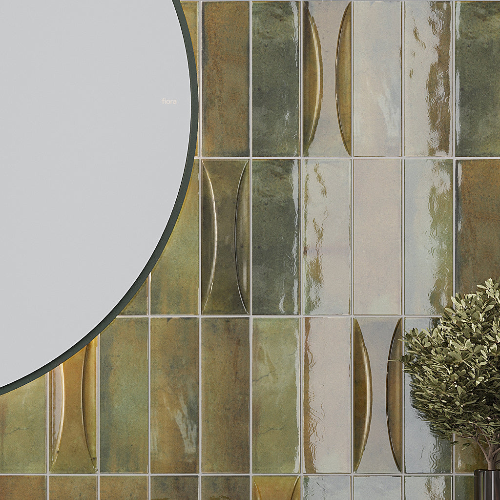 Olive Green 2.5x8 Glossy Ceramic Subway Deco Tile (38 pack, 5.38 sq ft/case)