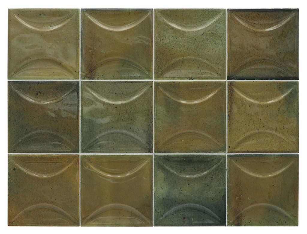Olive Green 4x4 Glossy Ceramic Square Deco Tile (50 pack, 5.39 sq ft/case) - Sample