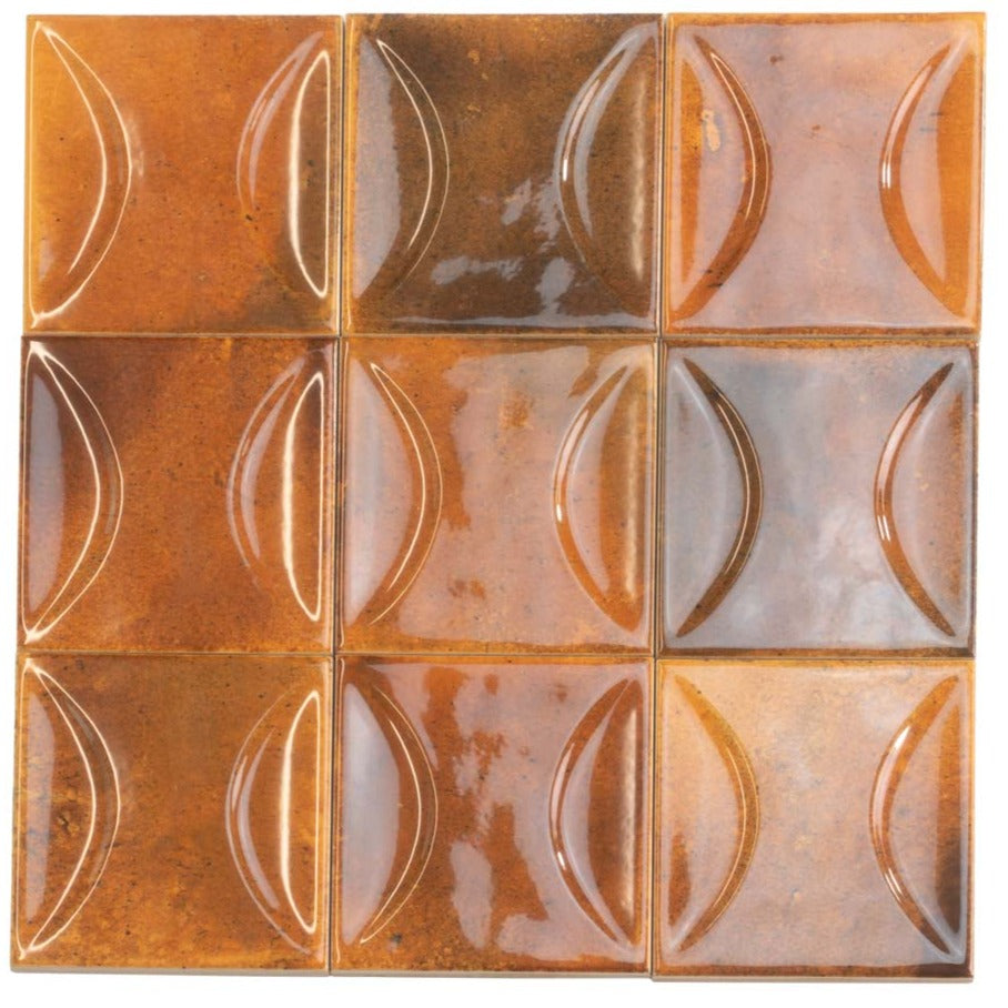 Red 4x4 Glossy Ceramic Square Deco Tile (50 pack, 5.39 sq ft/case) - Sample