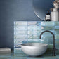 Blue 2.5x8 Glossy Ceramic Subway Deco Tile (38 pack, 5.38 sq ft/case) - Sample