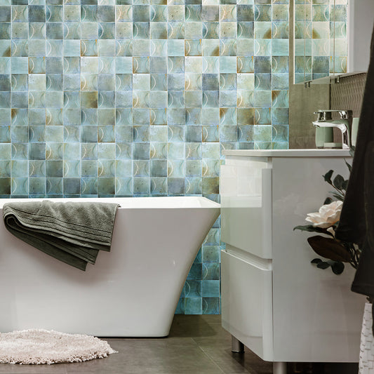 Blue 4x4 Glossy Ceramic Square Deco Tile (50 pack, 5.39 sq ft/case) - Sample