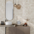 Beveled glossy white ceramic square tiles 4x4 for bathroom wall installation