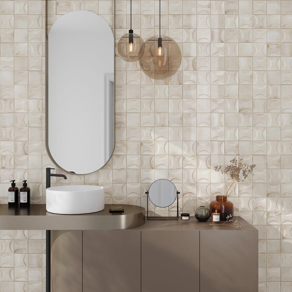 Antiek 3.94 in. x 3.94 in. Glossy White Ceramic Square Deco Wall Tile (30 Cases, 200.40 sq ft/Pallet)