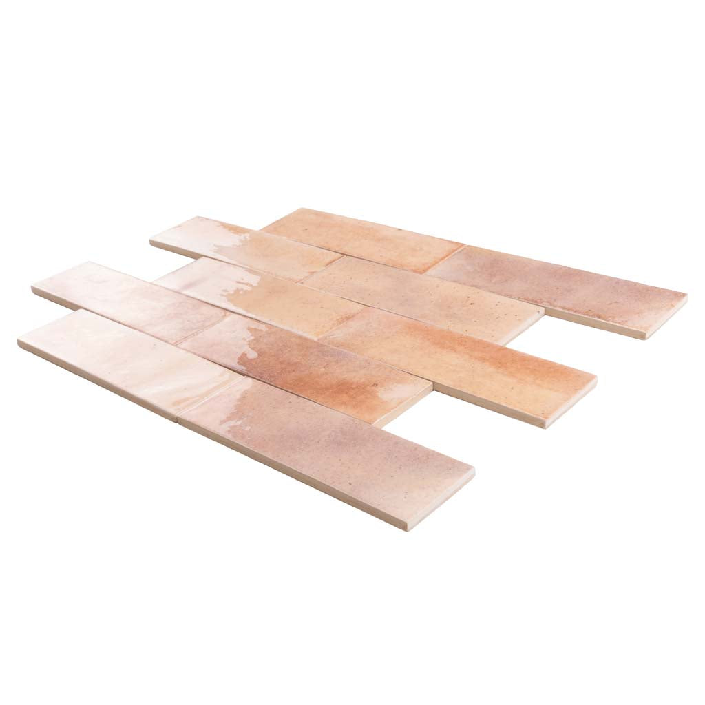 Pink 2.5x8 Glossy Ceramic Subway Tile (38 pack, 5.38 sq ft/case) - Sample