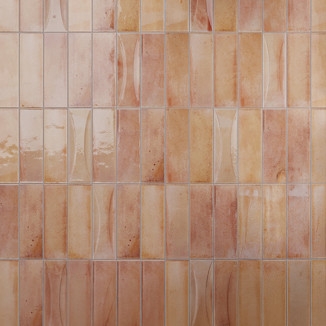Pink 2.5x8 Glossy Ceramic Subway Tile (38 pack, 5.38 sq ft/case)
