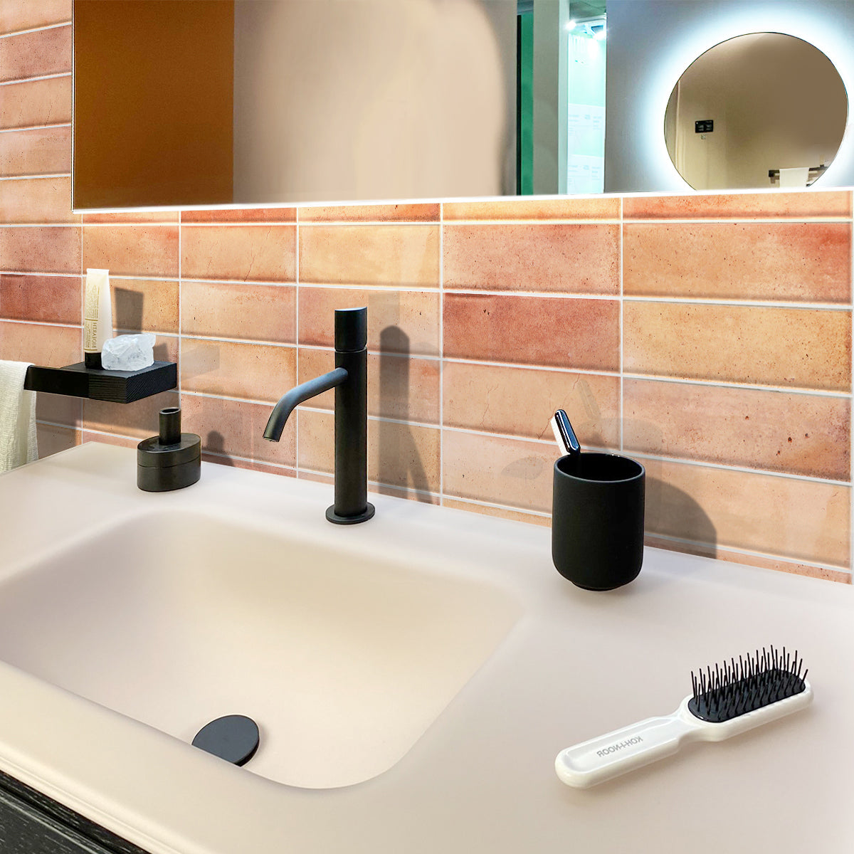 Pink 2.5x8 Glossy Ceramic Subway Tile (38 pack, 5.38 sq ft/case) - Sample
