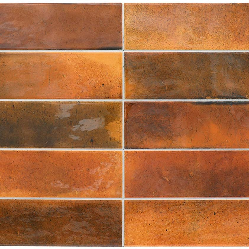 Red 2.5x8 Glossy Ceramic Subway Tile (38 pack, 5.38 sq ft/case) - Sample
