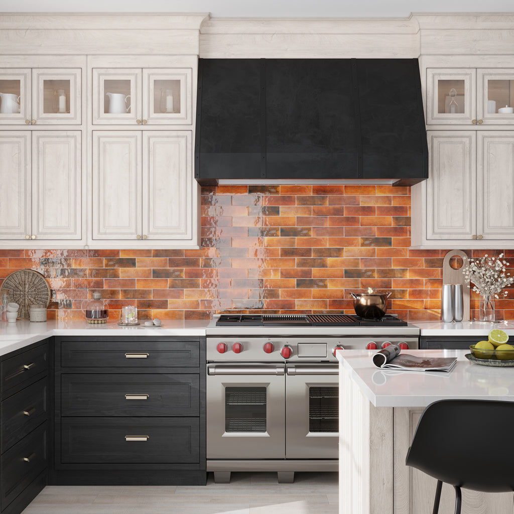 Red 2.5x8 Glossy Ceramic Subway Tile (38 pack, 5.38 sq ft/case) - Sample