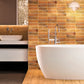Red 0.5x8 Glossy Ceramic Pencil Tile Trim (10 pack, 0.7 sq ft/case) - Sample