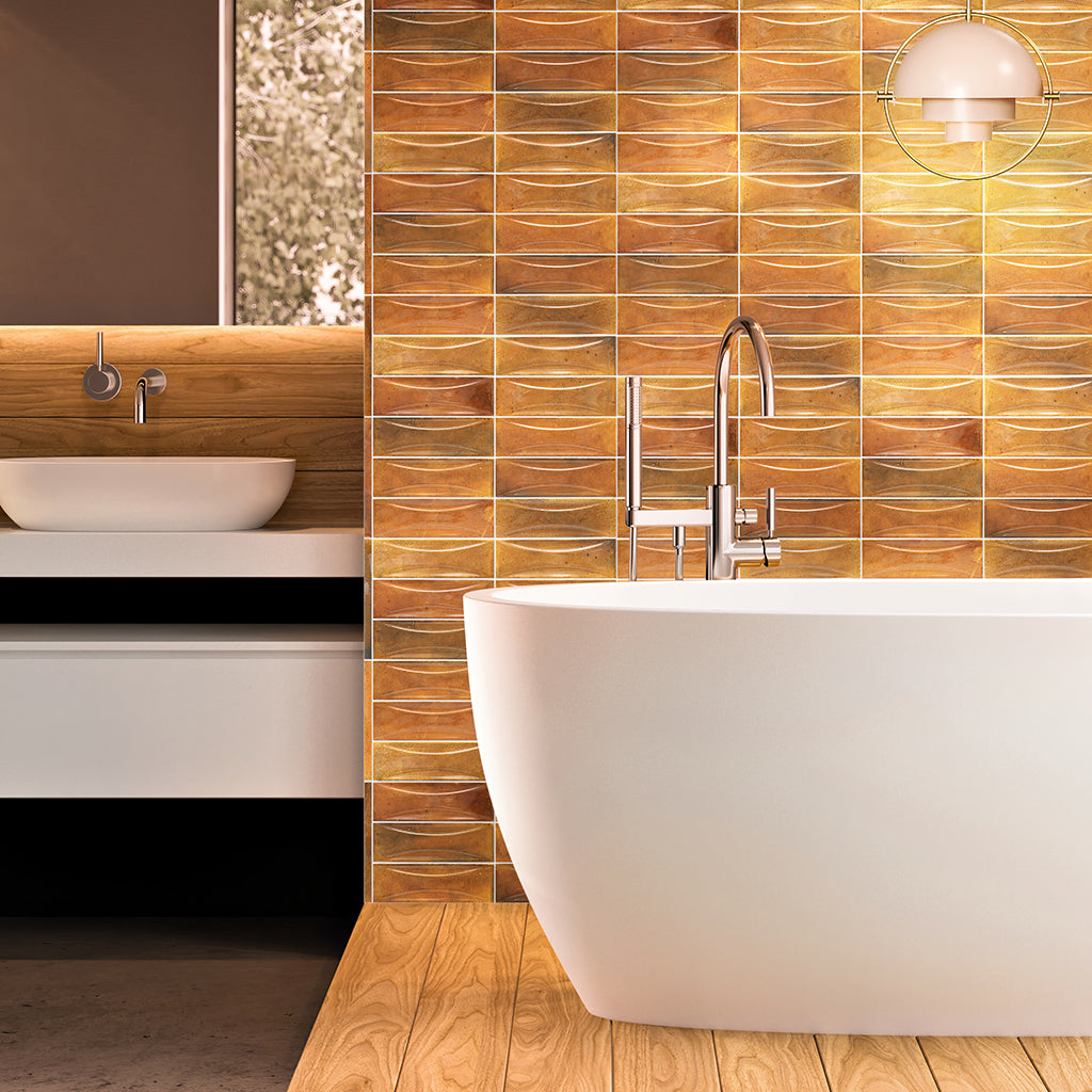 Red 2.5x8 Glossy Ceramic Subway Tile (38 pack, 5.38 sq ft/case) - Sample
