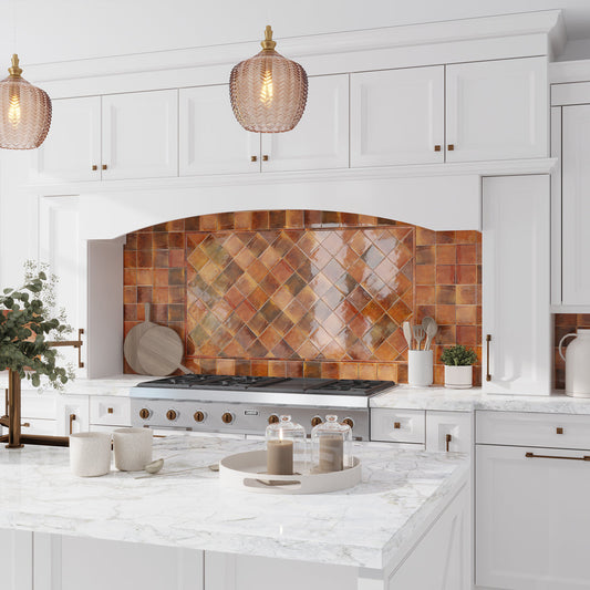 Red 4x4 Glossy Square Ceramic Tile (60 pack, 6.46 sq ft/case) - Sample